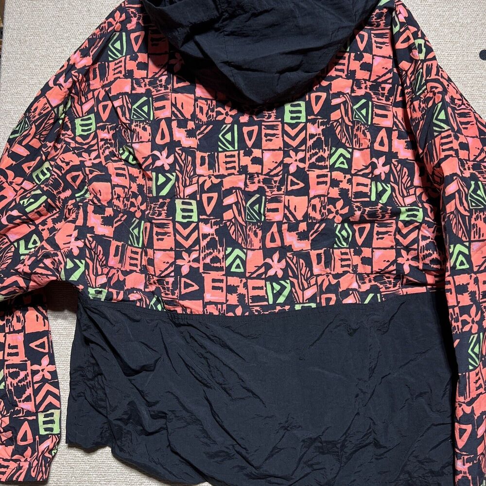 Ocean Equipment Retro Windbreaker Neon Nylon Pullover Jacket Size XL Jamaica